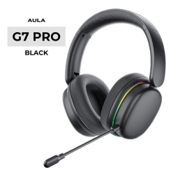 Tai Nghe Gaming Không Dây AULA G7 Pro Black (Âm Thanh Vòm 7.1, Mic Chống Ồn AI, Đèn RGB)