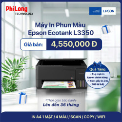 Máy In Phun Màu EPSON EcoTank L3350 (In A4 Một Mặt, Scan, Copy, WiFi)