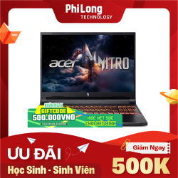 Laptop Acer Gaming Nitro ProPanel ANV16-72-782F (Core 7-240H, RAM 16GB, SSD 512GB, Màn hình 16inch IPS 180Hz, sRGB 100%, 400nits, RTX 5050 8GB, Window 11)