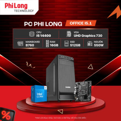 PC Phi Long Office I5.1 (i5 14400 / B760M / RAM 16GB / SSD 512GB / PSU 550W)