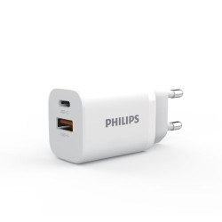 Củ Sạc Điện Thoại PHILIPS DLP5331CW White (USB Type A, USB Type C)