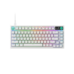 Bàn Phím Cơ Gaming Logitech G316 X 75 White (USB-C, 8 kHz, Màn LED Dot-Matrix, Gasket mount, Hot-swap, Tactile switch, LIGHTSYNC RGB)