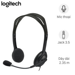Tai Nghe Có Dây Logitech H111  (Mic, Jack 3.5)