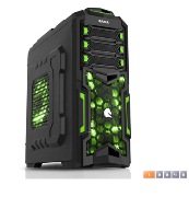 CASE ATX SAMA G5 (2 Fan Led Green 12CM trước và hông)