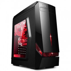 CASE ATX GOLDEN FIELD G6B BLACK (Có sẵn 2 Fan LED RED 12CM)
