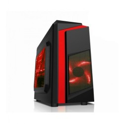 CASE ATX SAMA ESPORT F2 BLACK RED (1 FAN RED LED)