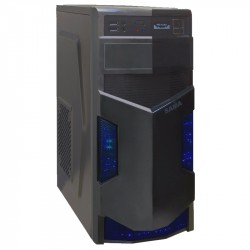 CASE ATX SAMA S6 (Thép dày, Sơn đen toàn bộ, 1 Fan Led blue 12cm)