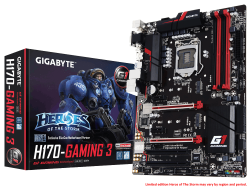 MAINBOARD GIGABYTE H170 GAMING 3. S-V-L. LGA1151. SKYLAKE. DDR3