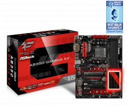 MAINBOARD ASROCK AB350 Gaming K4. AMD AM4. DDR4x4. HDMI/DVI/DSUB