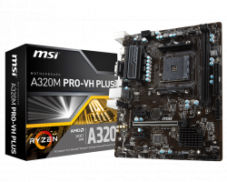 MAINBOARD MSI A320M PRO-VH PLUS. AMD RYZEN AM4. DDR4x2. HDMI/DSUB