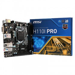 MAINBOARD MSI H110I PRO. LGA1151 DDR4x2. PCI EX 16X. DVI/HDMI. mITX