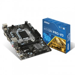 MAINBOARD MSI H110M PRO VD PLUS. LGA1151 DDR4x2. DSUB/DVI