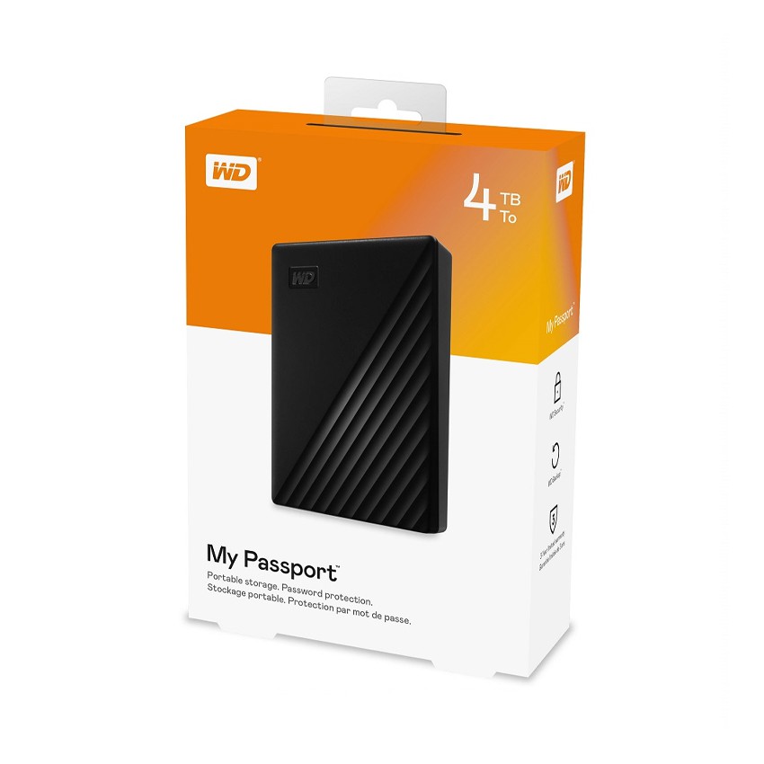 HDD EX WD 2.5 4TB MY PASSPORT USB3.2 MÀU ĐEN (WDBPKJ0040BBK-WESN)