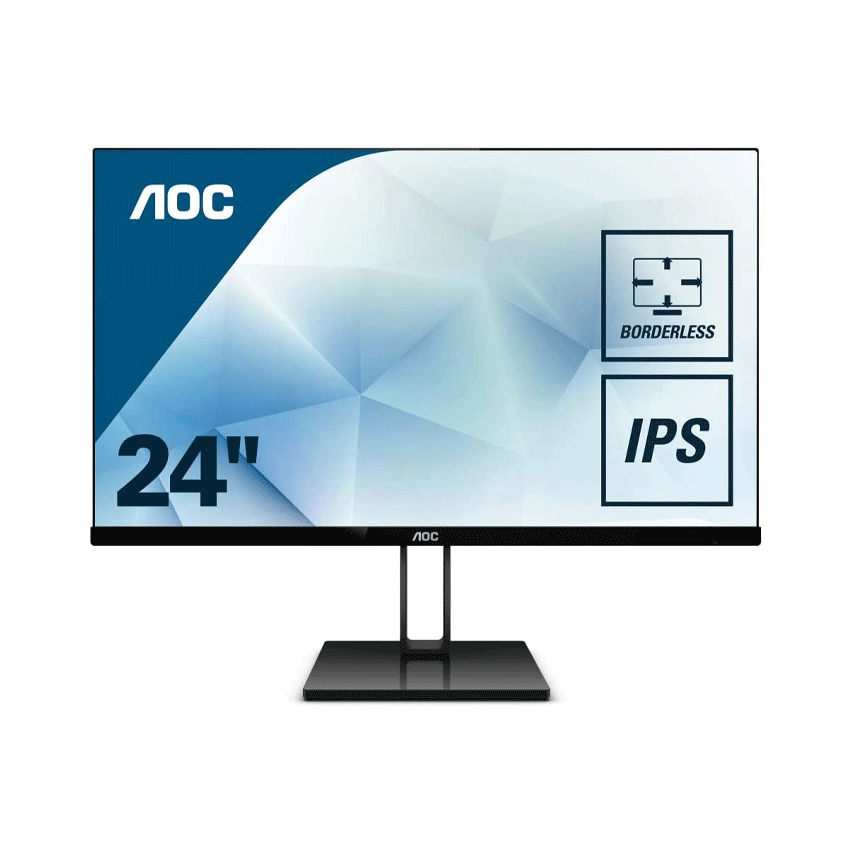 MÀN HÌNH SIÊU MỎNG AOC 23.8INCH 24V2Q (TẤM NỀN IPS, FULL HD, 75HZ, 5MS, FREESYNC)