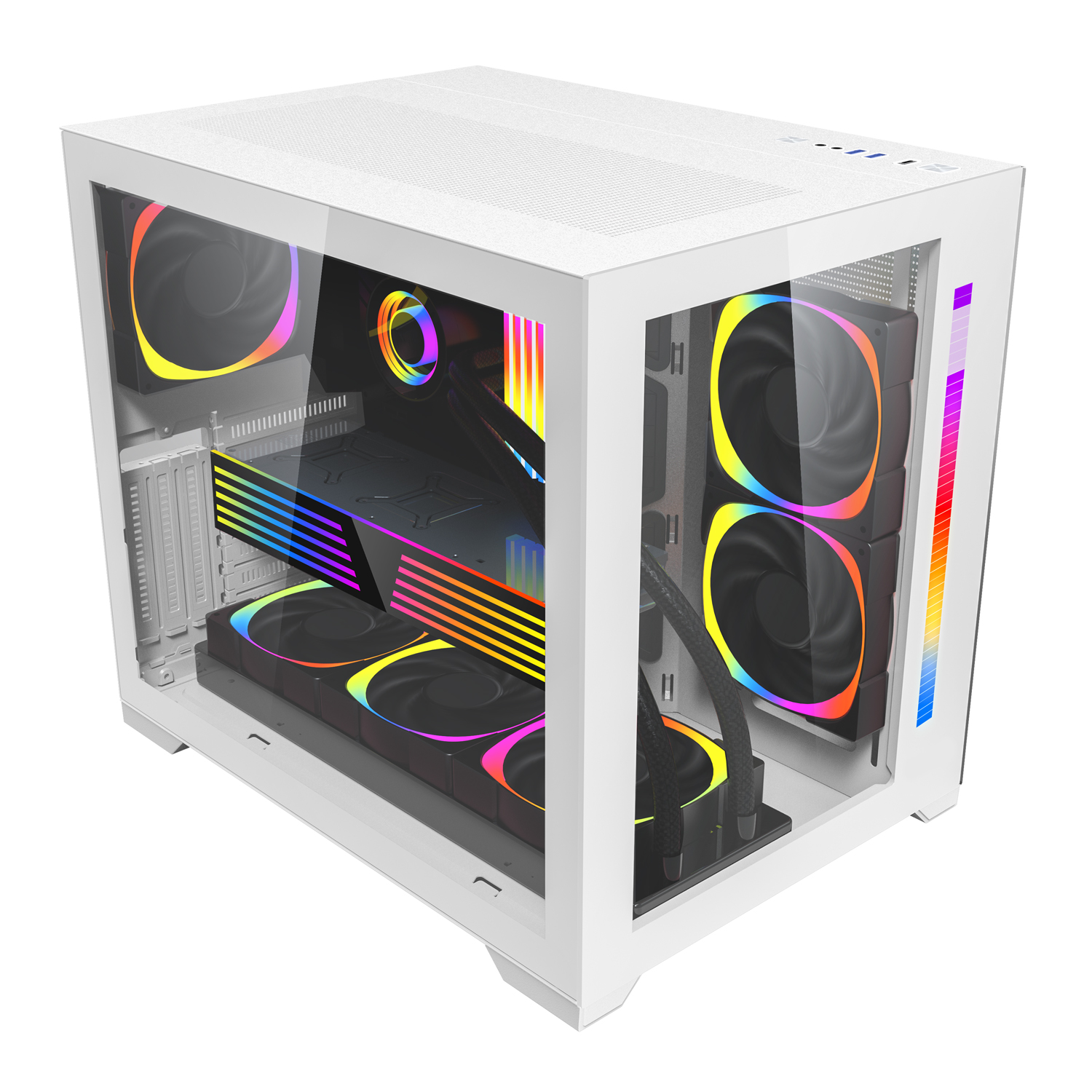 Vỏ case máy tính 1STPLAYER STEAMPUNK SP7 RGB WHITE