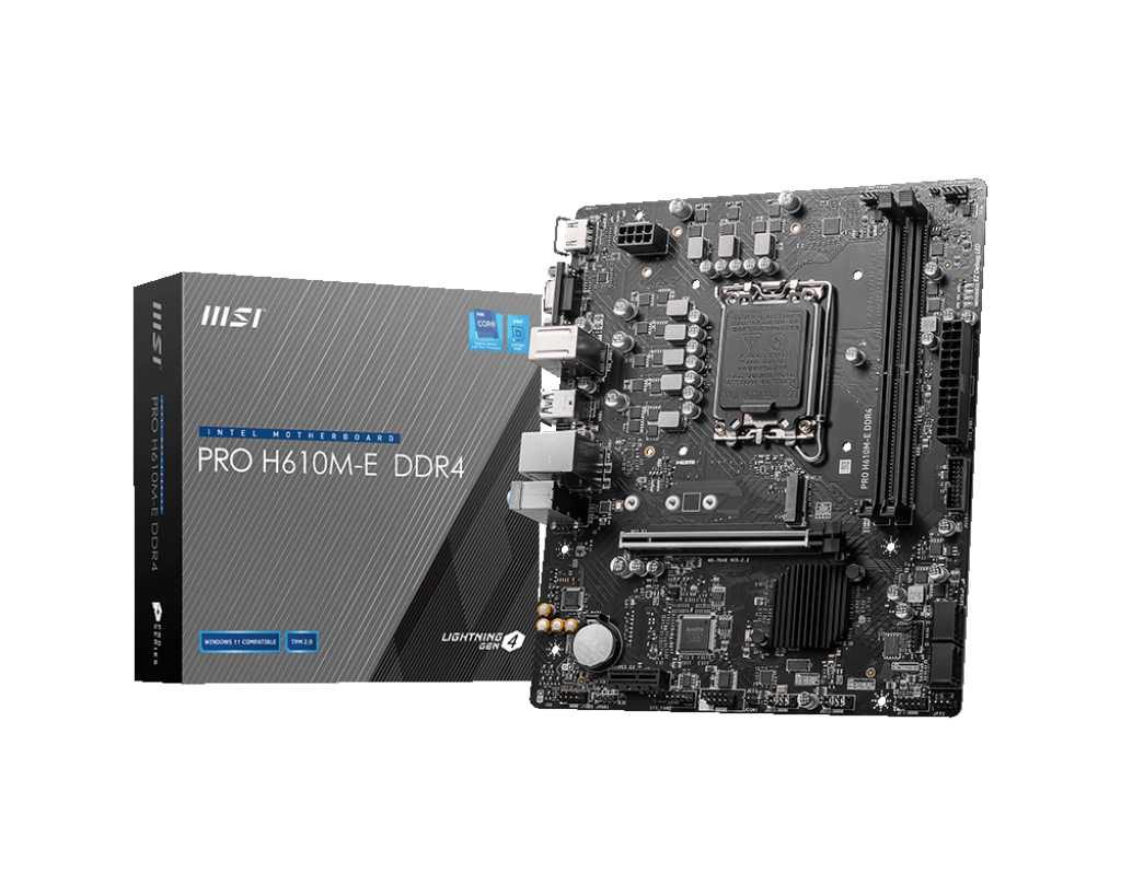 MAINBOARD MSI PRO H610M-E DDR4 (LGA 1700, 2X DDR4, HDMI, VGA, M.2 PCIE 3.0, M-ATX)