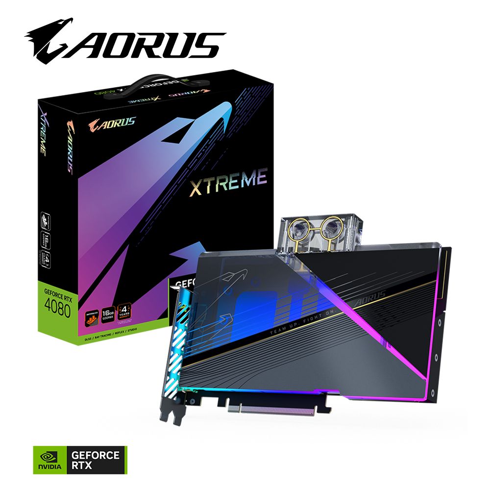 Card màn hình GIGABYTE GeForce RTX 4080 AORUS XTREME WATERFORCE WB 16G (N4080AORUSX WB-16GD)