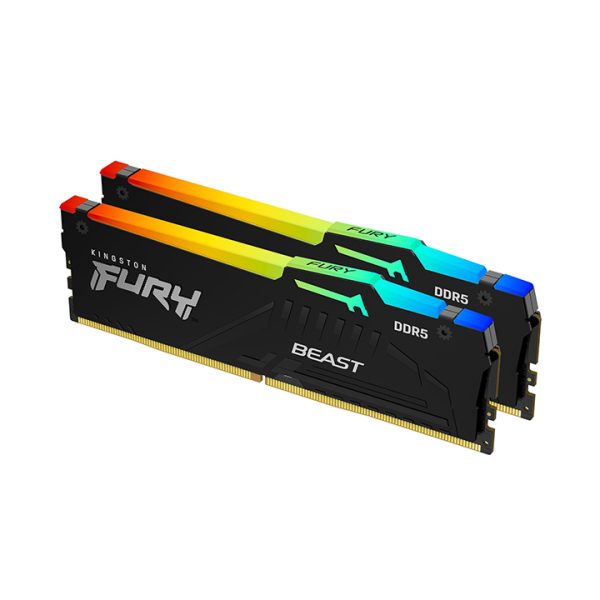 RAM DESKTOP KINGSTON FURY BEAST 32GB (2X16GB) DDR5 5200MHZ RGB (KF552C40BBAK2-32)