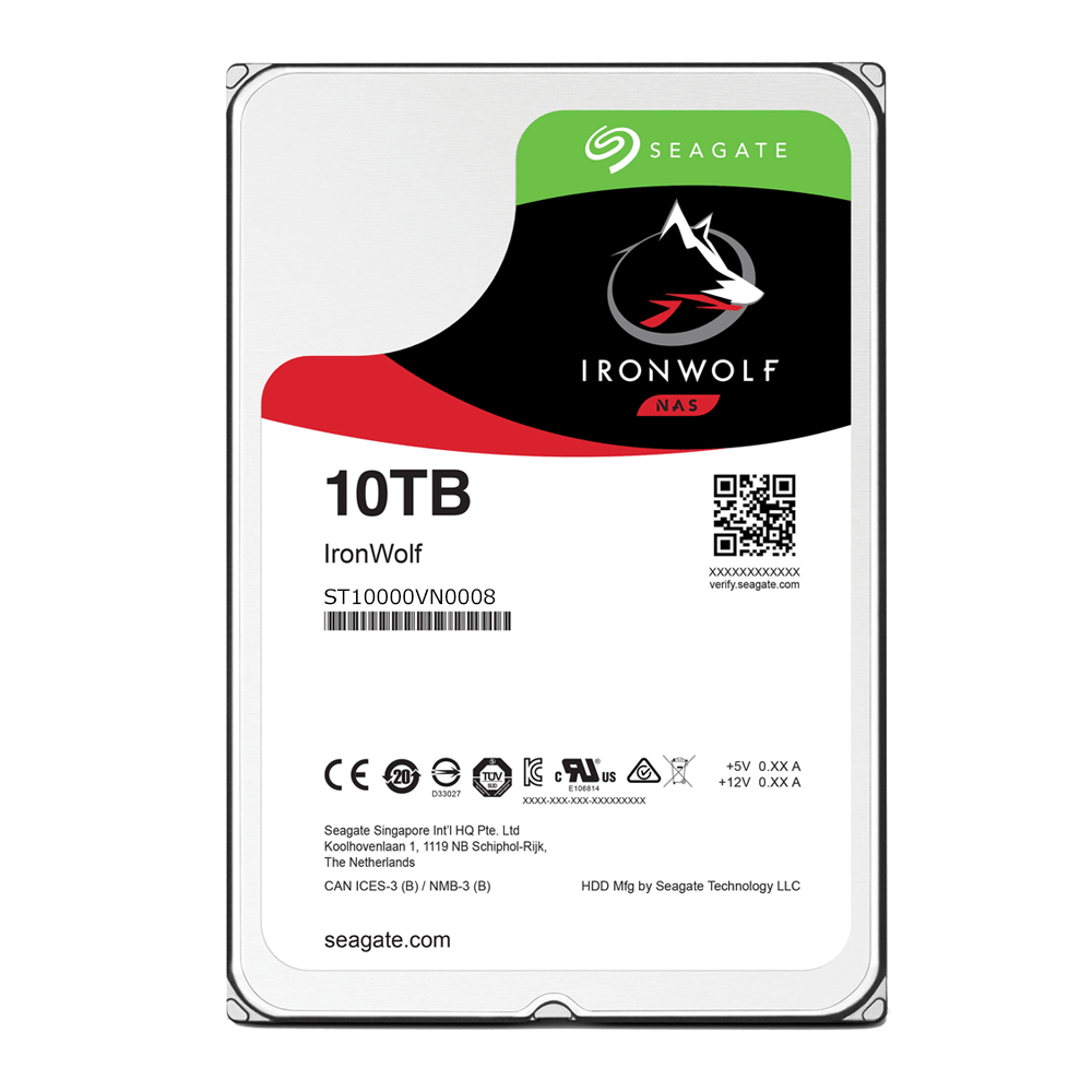 Ổ cứng HDD SEAGATE Ironwolf 10TB 3.5 inch, 7200RPM, SATA 6GB/s, 256MB Cache (ST10000VN0008)