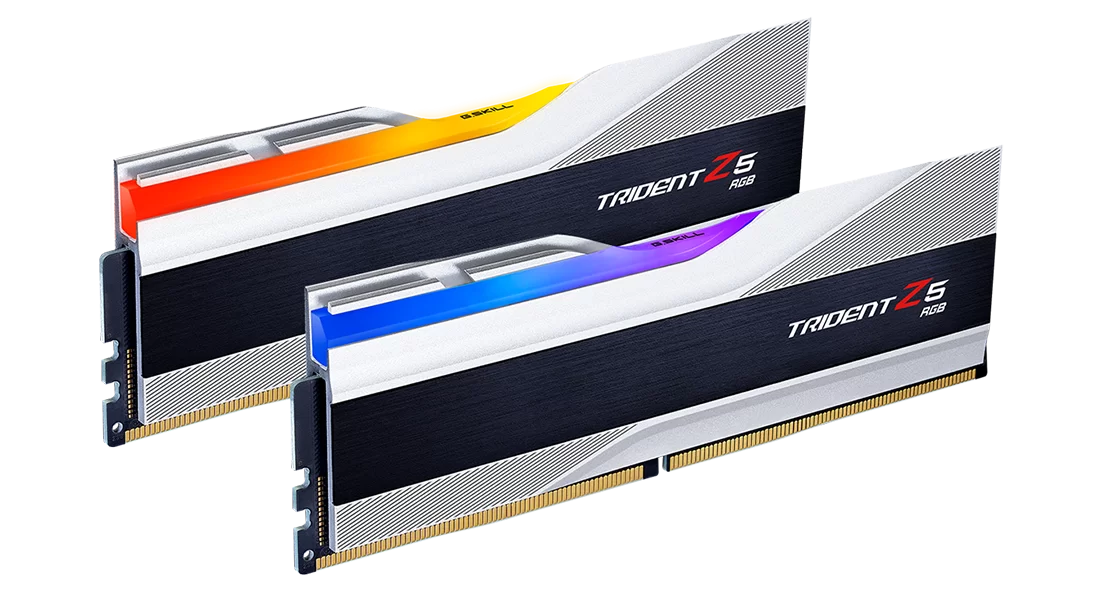 RAM Desktop DDR5 32GB (2x16GB) 6400Mhz G.Skill Trident Z5 RGB Silver (F5-6400J3239G16GX2-TZ5RS)