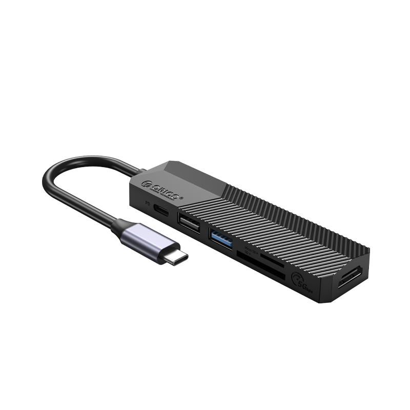 ĐẦU CHUYỂN 6-IN-1 ORICO USB-C SANG USB3.0, USB2.0, HDMI, TF, USB-C (PD) (MDK-6P-BK-BP)