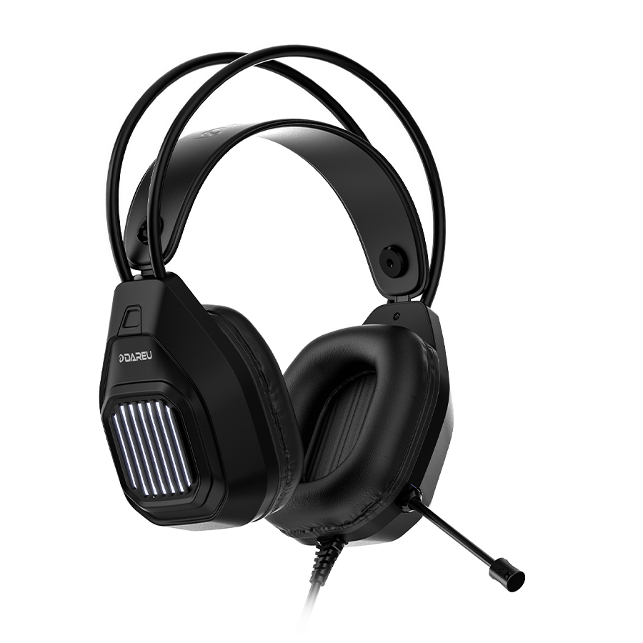 TAI NGHE CHƠI GAME OVER-EAR DAREU EH406 BLACK (USB, 7.1, MULTI LED 7 MÀU)