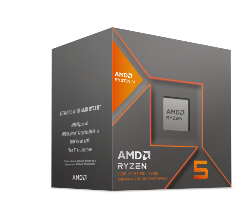 CPU AMD RYZEN 5 8600G (4.3GHZ UP TO 5.0GHZ, 6 NHÂN 12 LUỒNG, 22MB CACHE, 65W, SOCKET AM5, RADEON 760M, AMD RYZEN™ AI)