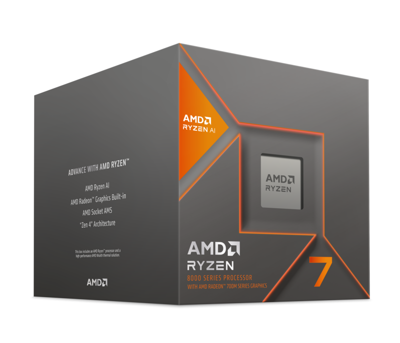 CPU AMD RYZEN 7 8700G (4.2GHZ UP TO 5.1GHZ, 8 NHÂN 16 LUỒNG, 24MB CACHE, 65W, SOCKET AM5, RADEON 780M, AMD RYZEN™ AI)