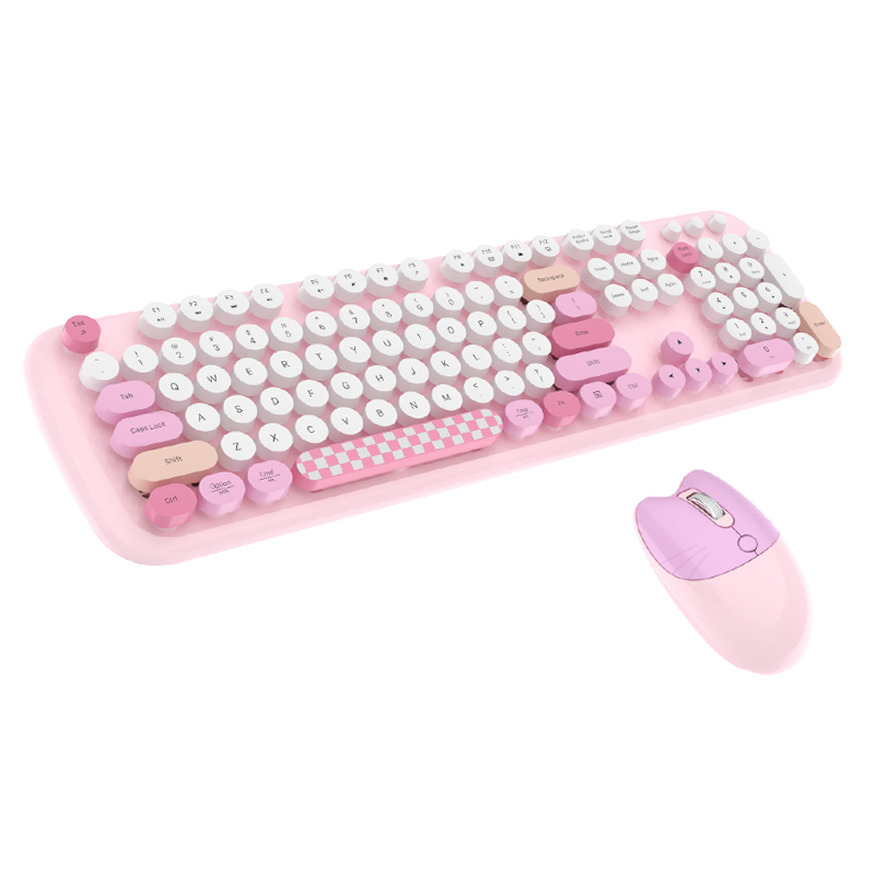 Bộ phím chuột không dây GEEZER ZERO Pink Colorful (USB 2.4GHz)