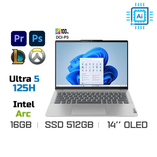 Laptop Lenovo IdeaPad Slim 5 14IMH9 83DA001NVN (Ultra 5 125H, Ram 16GB LPDDR5X, SSD 512GB, Màn Hình 14 Inch OLED WUXGA, VGA Arc Graphics, Windows 11)