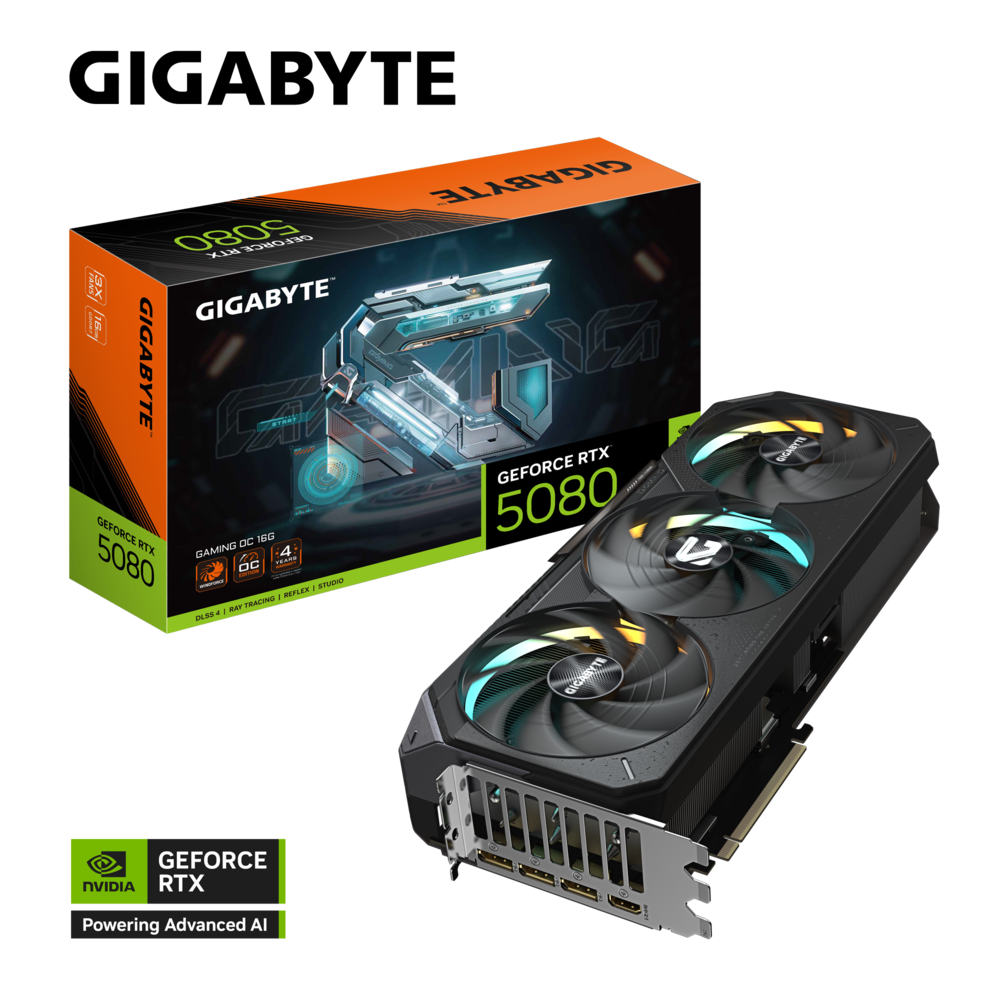 Card màn hình VGA Gigabyte GeForce RTX 5080 GAMING OC 16G GDDR7 (GV-N5080GAMING OC-16GD)