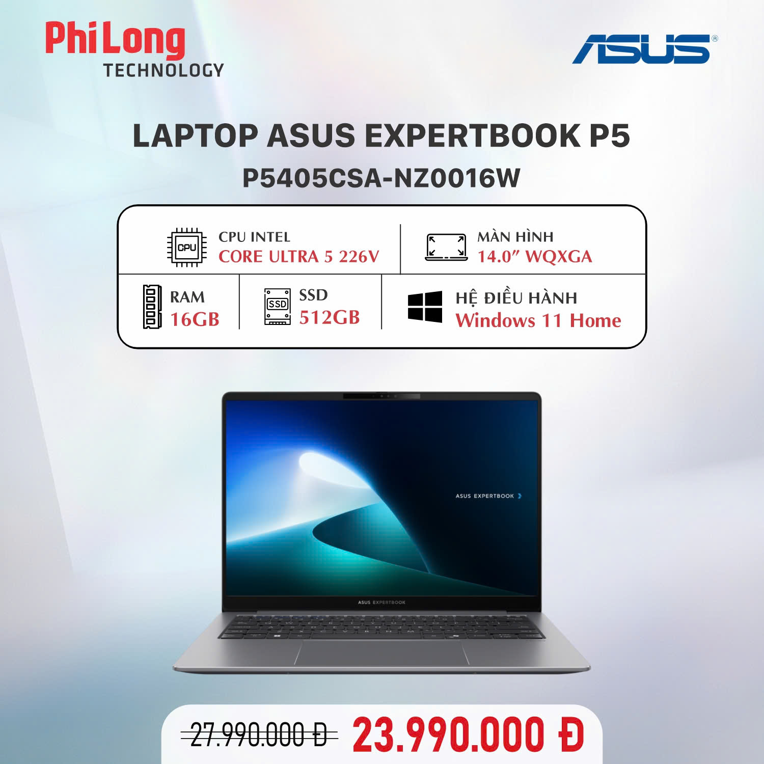 Laptop ASUS ExpertBook P5 P5405CSA-NZ0016W