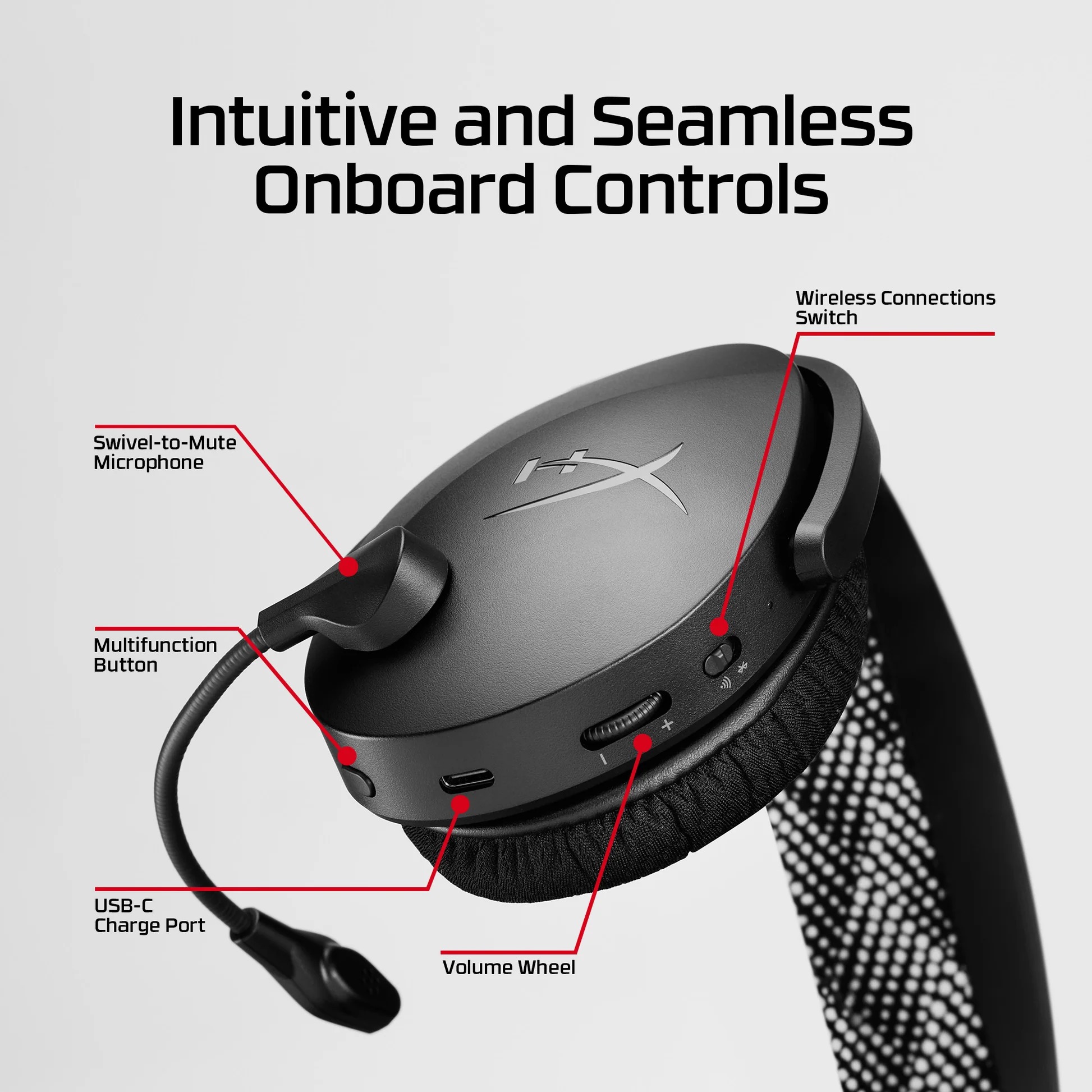 Tai nghe Gaming Không Dây HyperX Cloud Jet Wireless Black (AJ0T1AA)