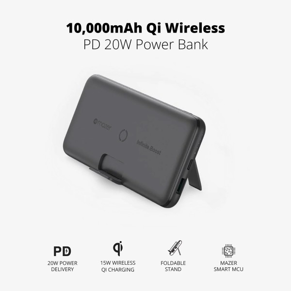 Pin Sạc Không Dây Mazer Infinite Boost Air.Stand V3.0 (10000mAh, M-EGWX12-GY)