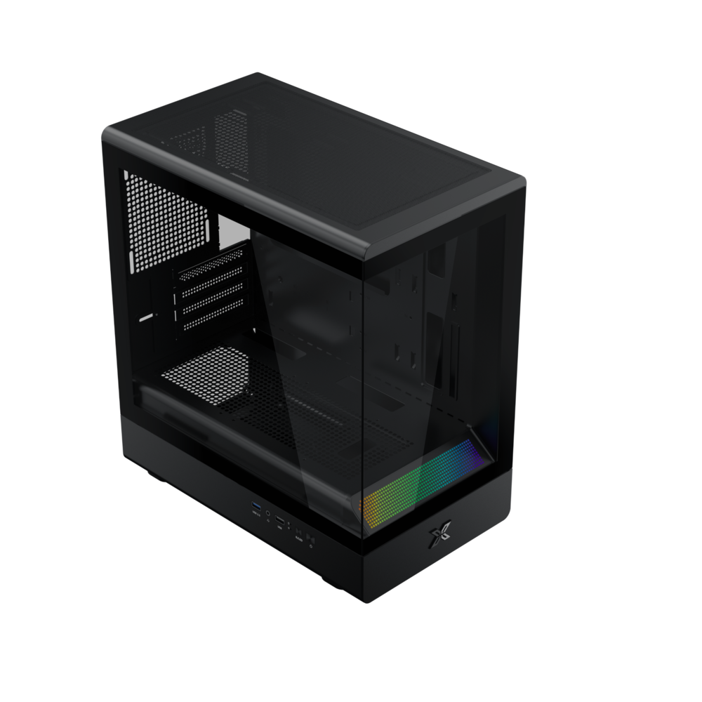 Vỏ Case Xigmatek Pura MS Black - EN48487 (m-ATX, No fan, Max 3 fan, Rad 240, ARGB LIGHTING BAR)