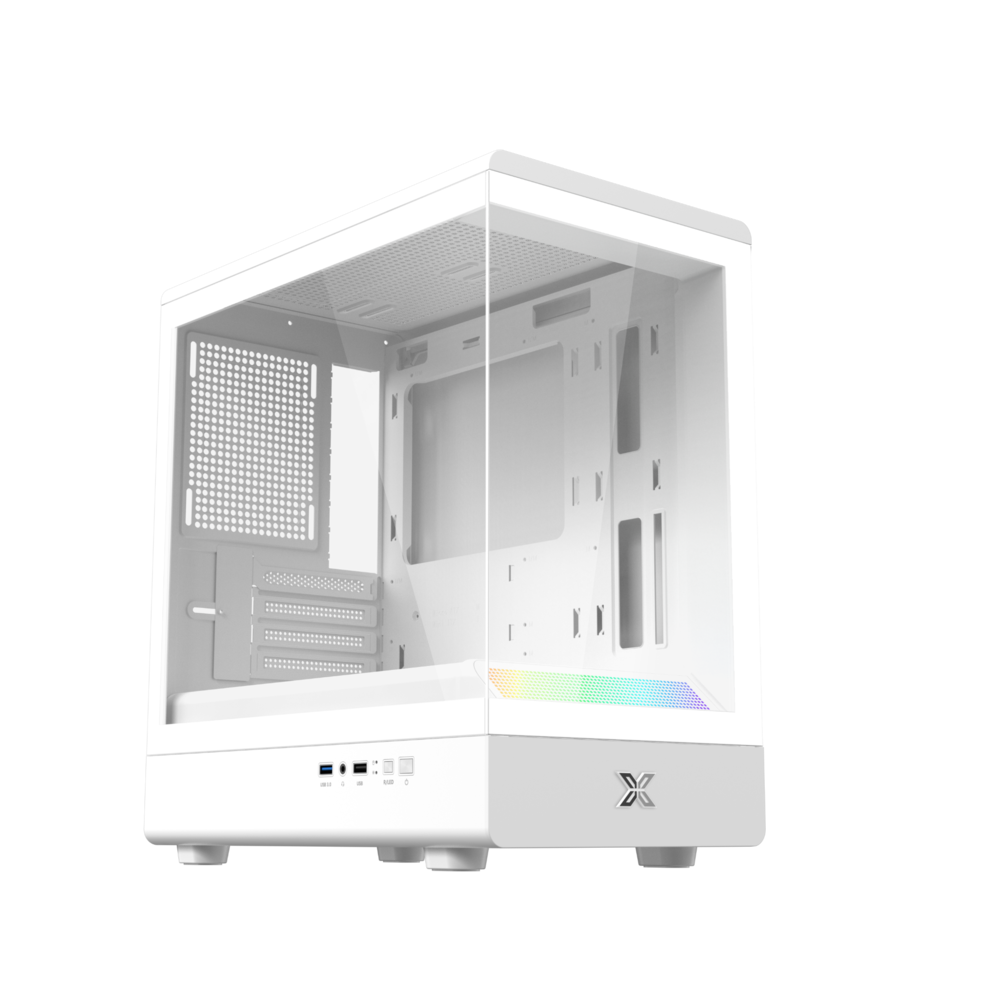 Vỏ Case Xigmatek Pura MS Arctic - EN48494 (m-ATX, No fan, Max 3 fan, Rad 240, ARGB LIGHTING BAR)