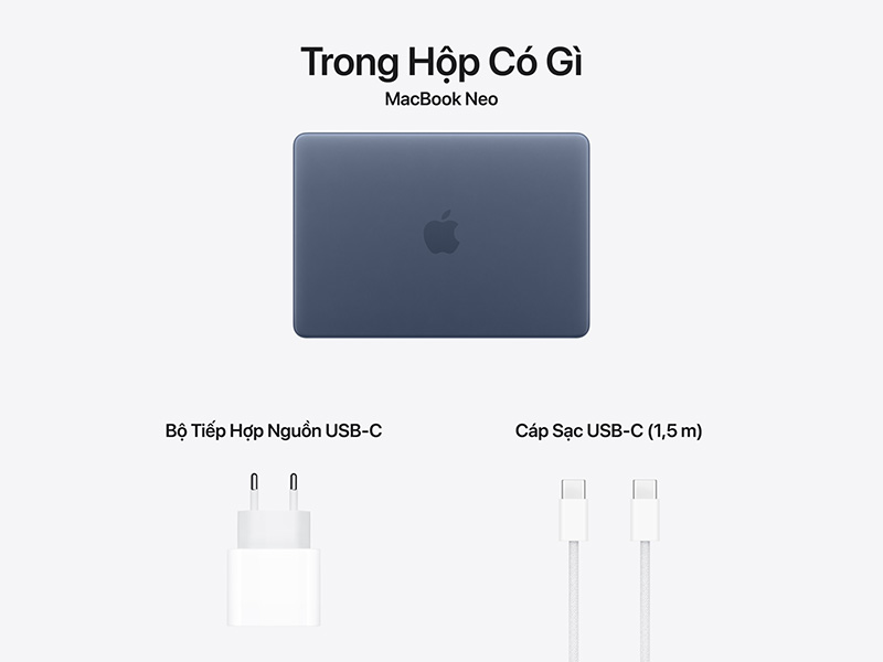 MacBook Neo A18 Pro 2026 (MHFF4SA/A) (Apple A18 Pro, 6CPU, 5GPU, RAM 8G, SSD 256GB, Màn hình 13 inch, Màu Indigo, Chính Hãng)